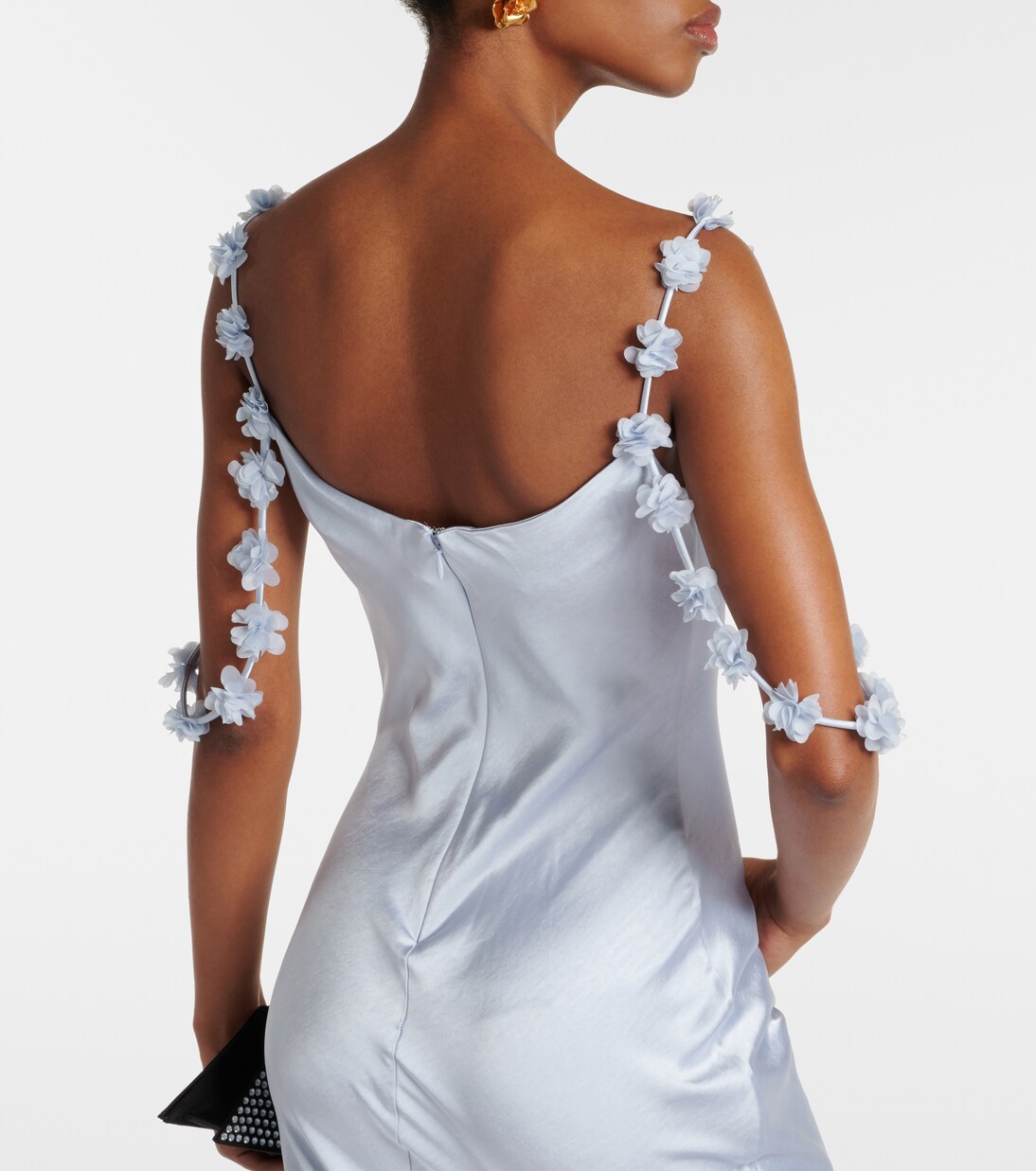 Bridal floral-appliqué satin gown | Self-Portrait