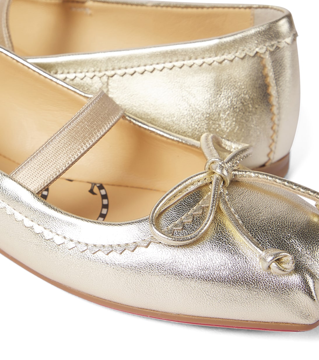 Baballet metallic leather ballet flats | Christian Louboutin Kids