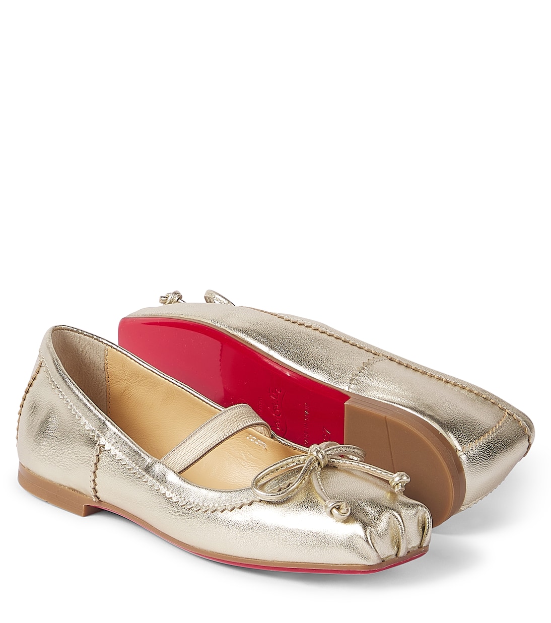 Baballet metallic leather ballet flats | Christian Louboutin Kids