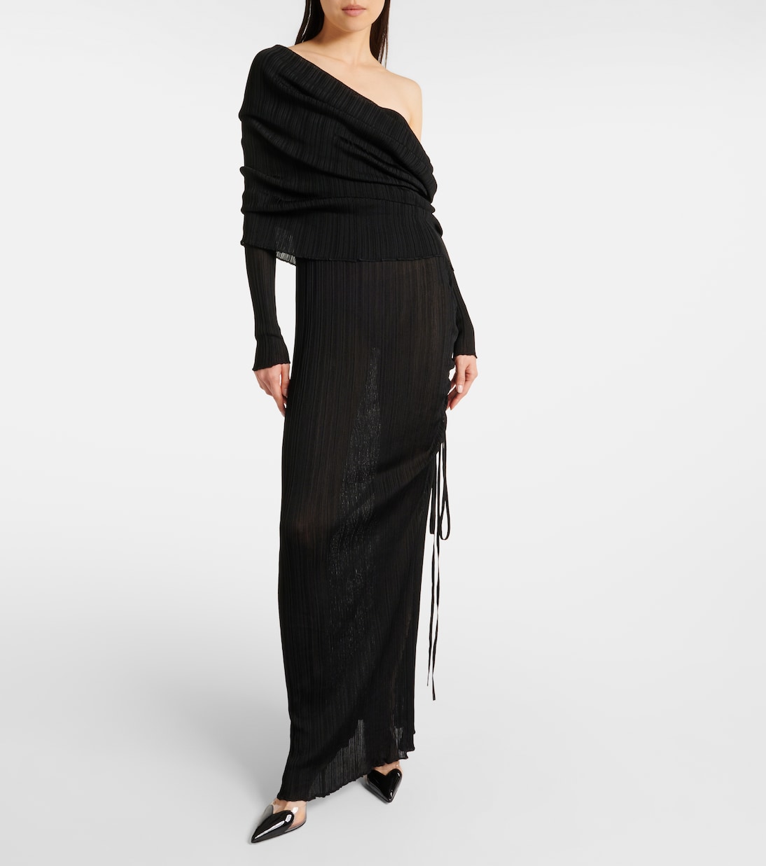 Robe longue à encolure bardot | Alaïa
