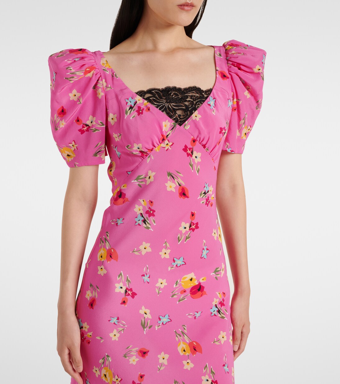 Robe longue en soie à dentelle | Rodarte