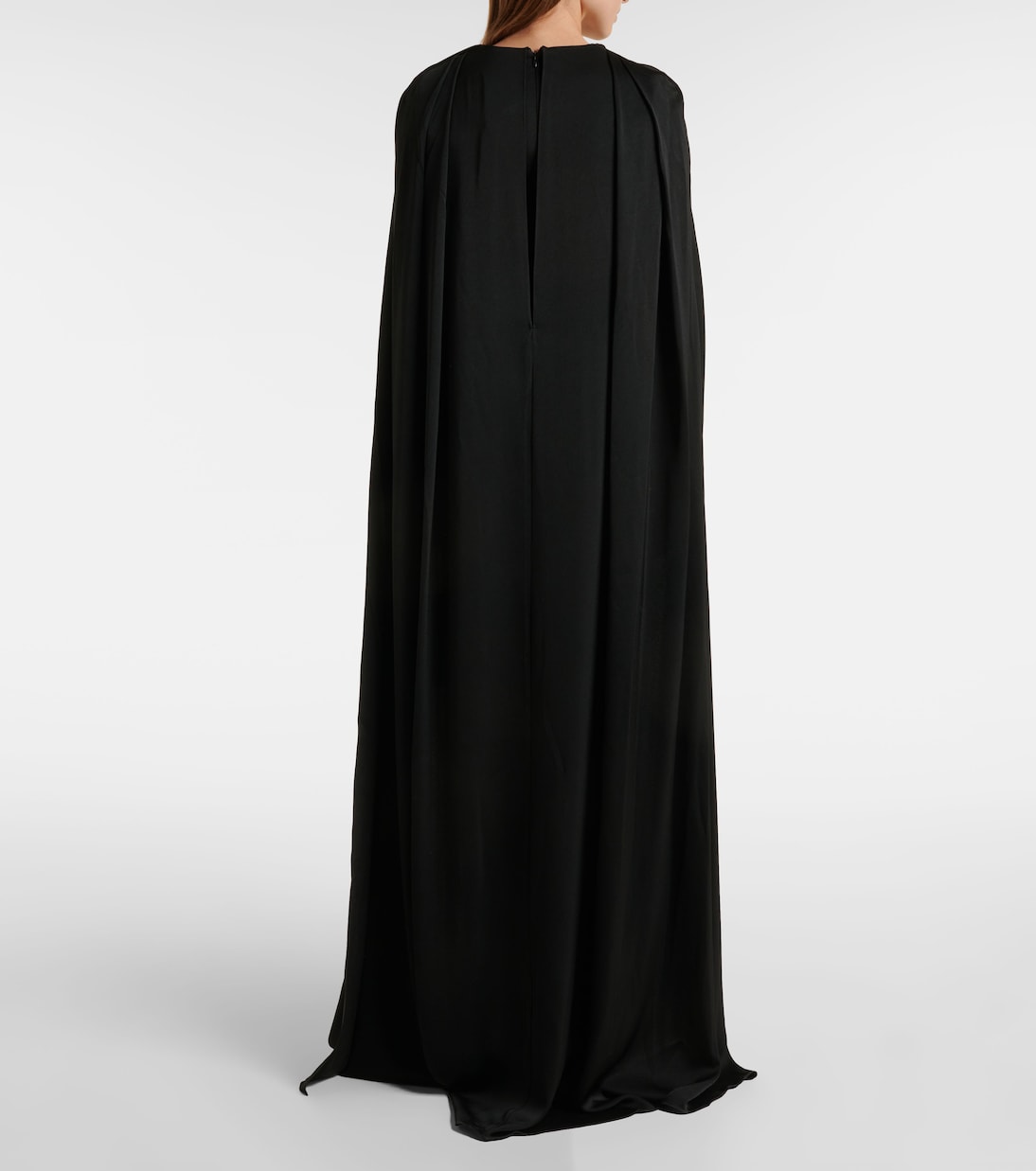 Caped satin crêpe gown | Alex Perry