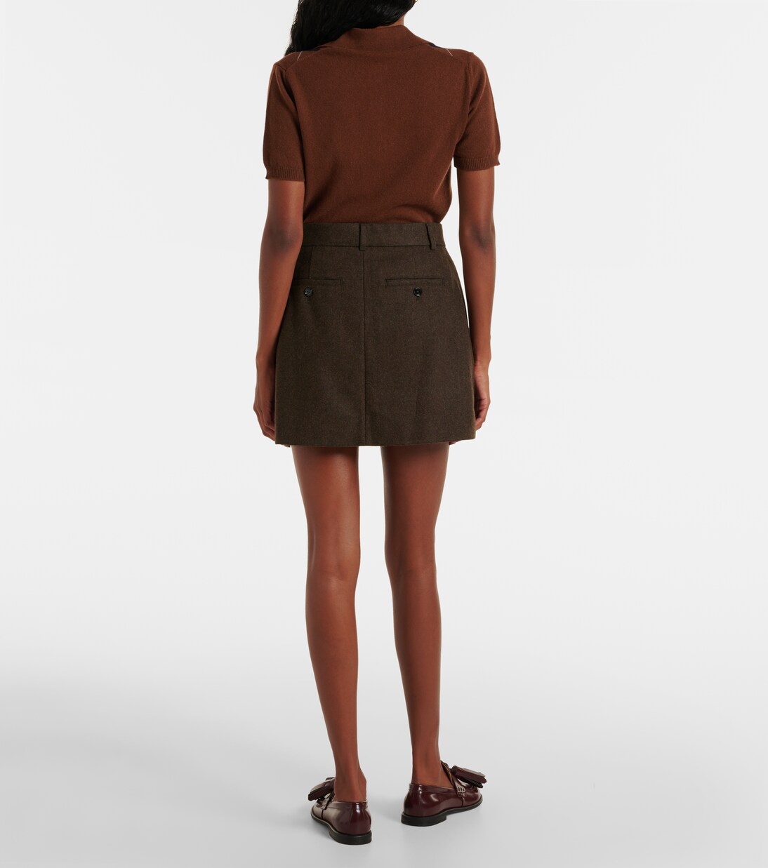 Wool flannel miniskirt | Ami Paris