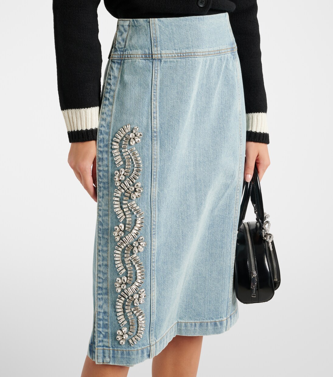 Jeansrock mit Kristallen | Xu Zhi
