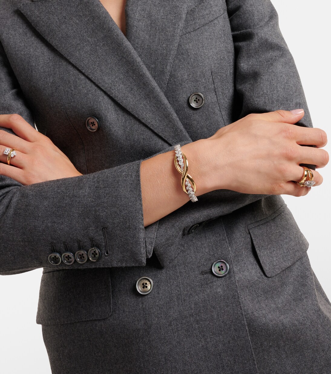 Pulsera Golden Strada de oro de 18 ct con diamantes | Yeprem