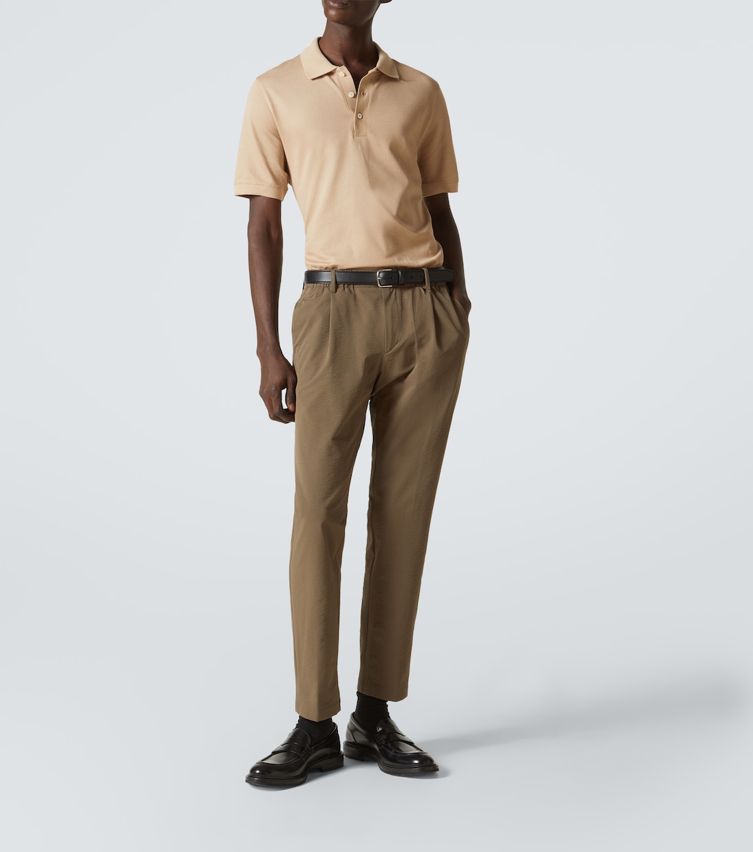 Seersucker straight pants | Herno
