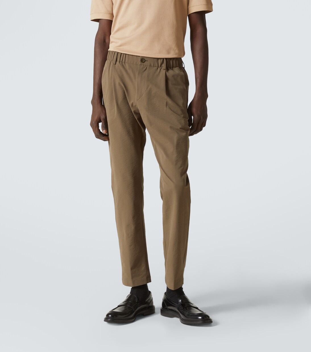 Seersucker straight pants | Herno