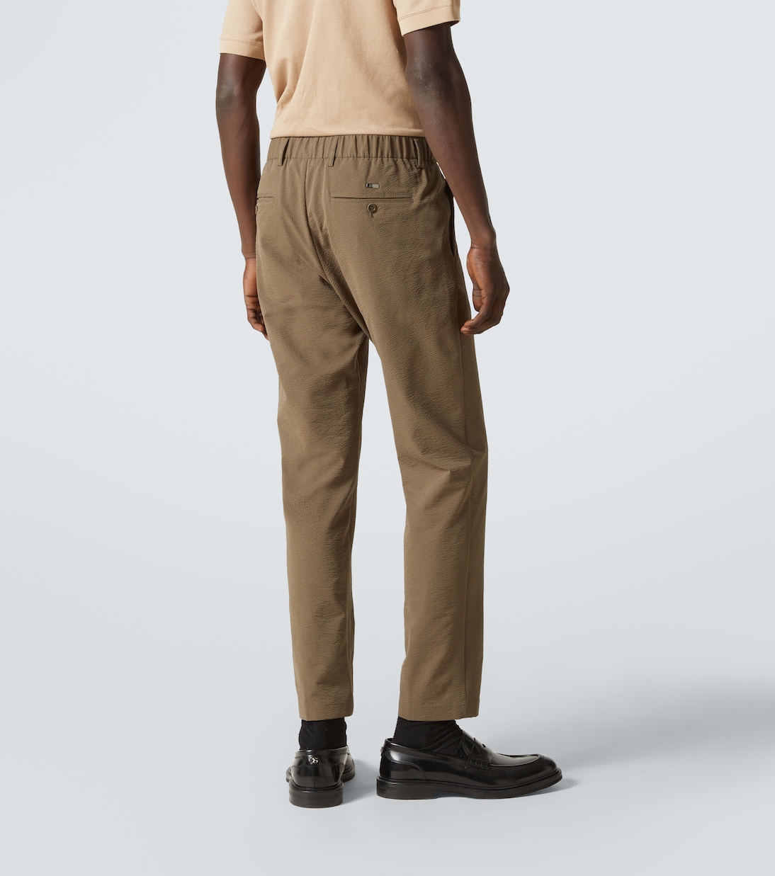 Seersucker straight pants | Herno