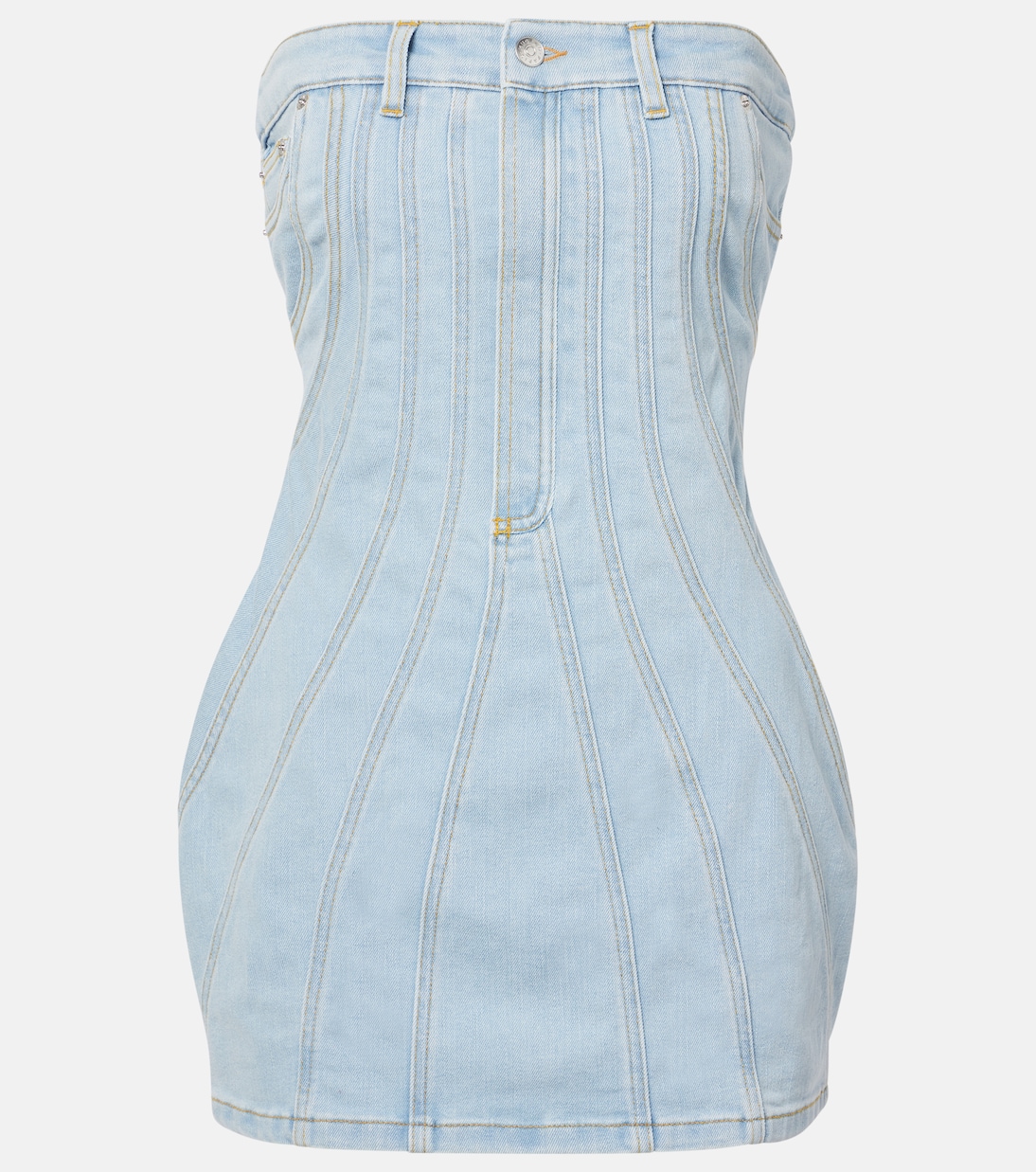 Bustier-Kleid aus Denim | Mugler