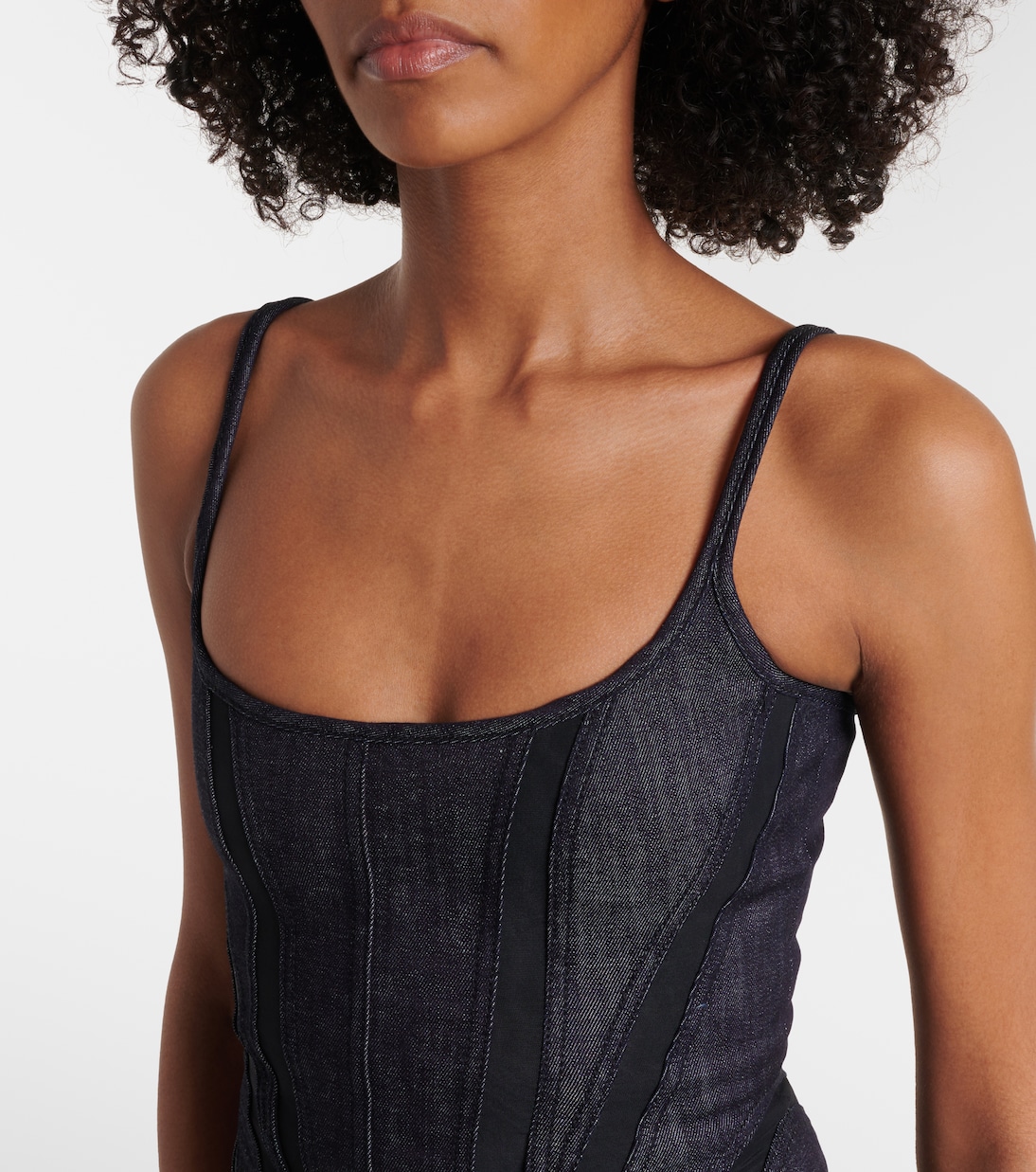 Bustier-Kleid aus Denim | Mugler