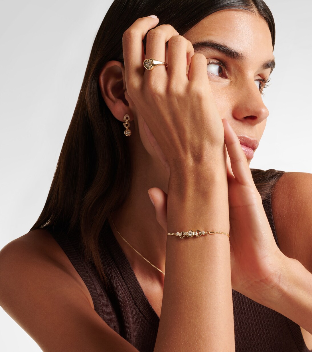 Bracelet Rossellini en or 14 ct et diamants | Stone and Strand