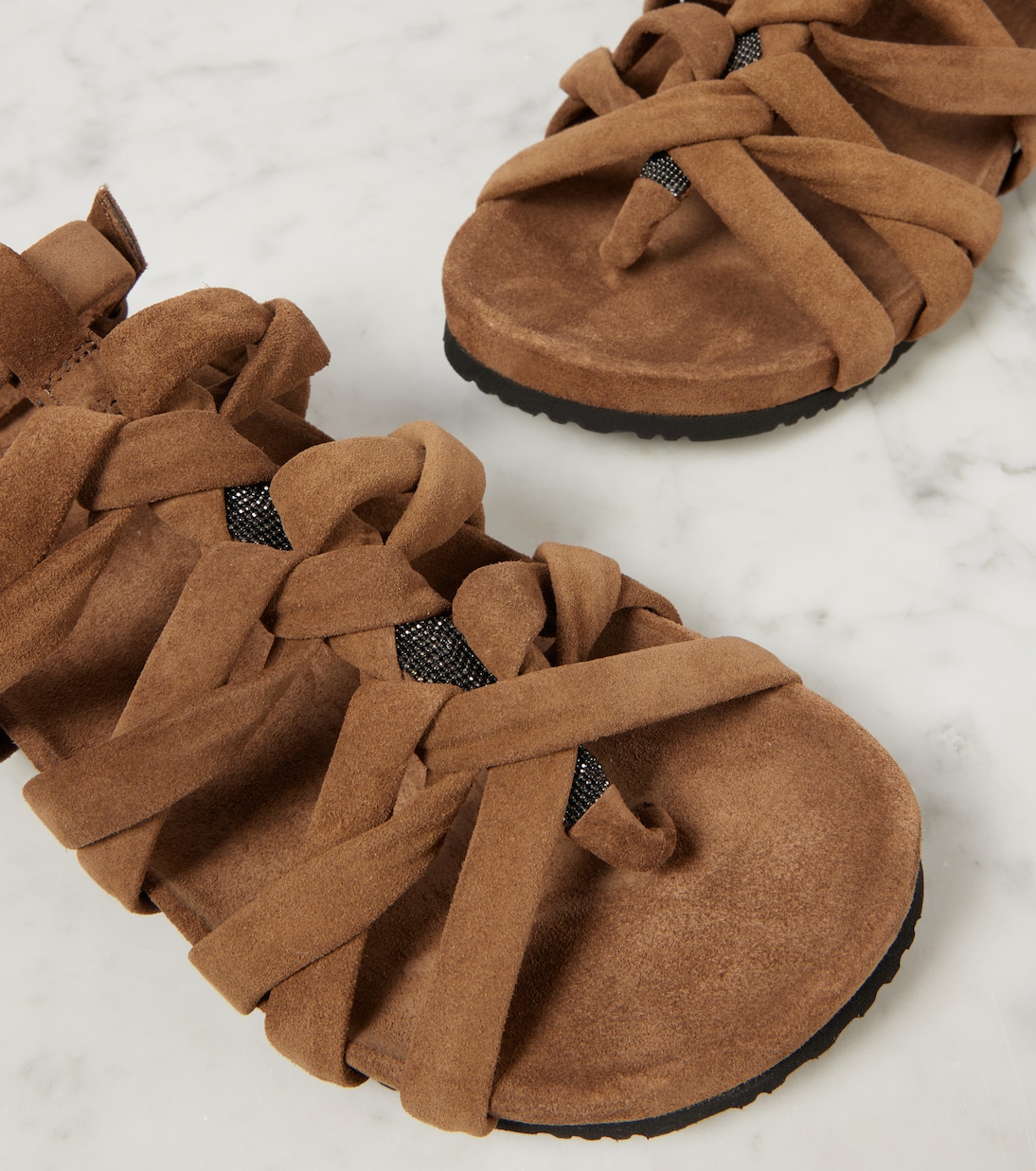 Sandalen aus Veloursleder | Brunello Cucinelli