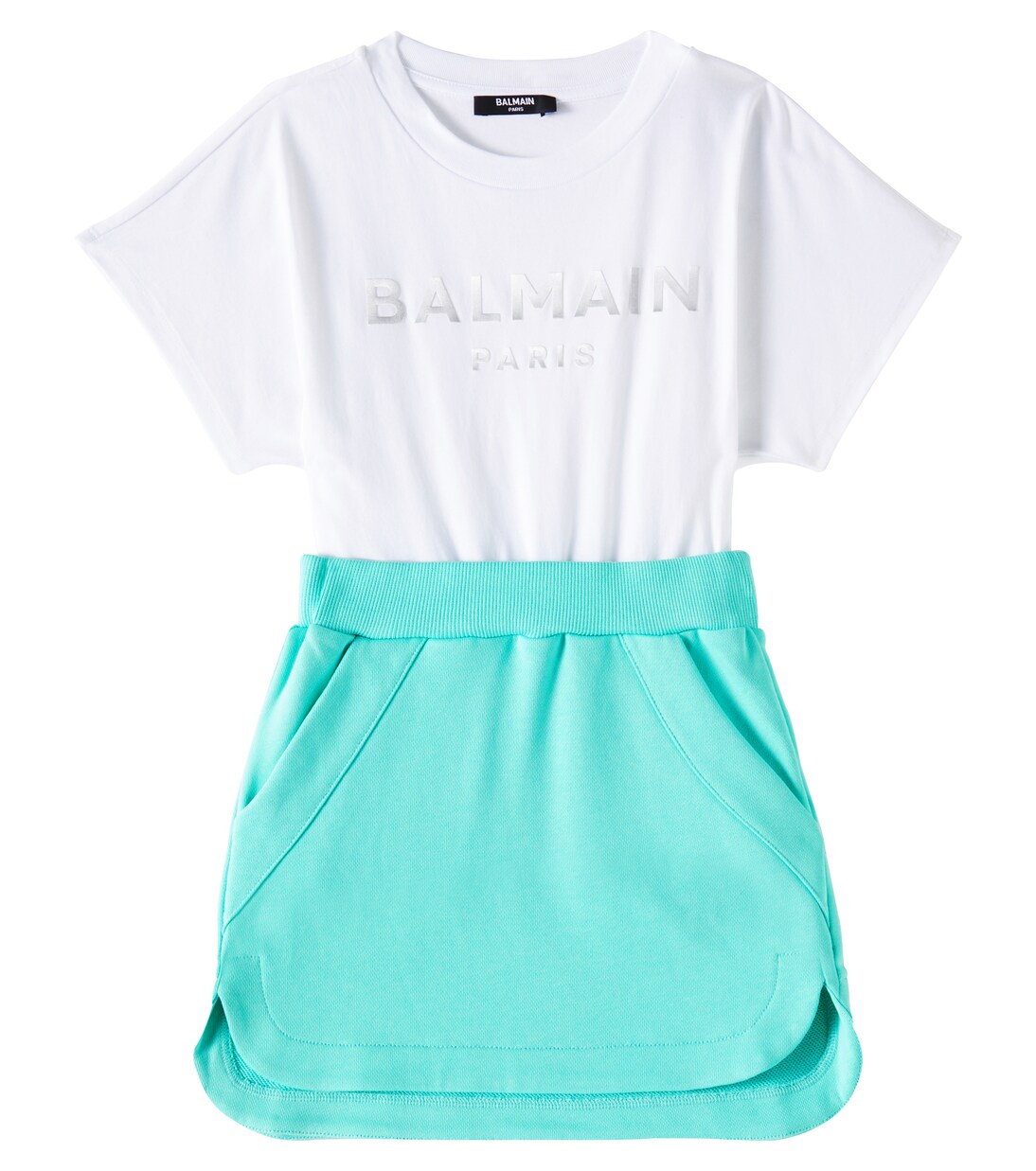 Logo cotton jersey dress | Balmain Kids
