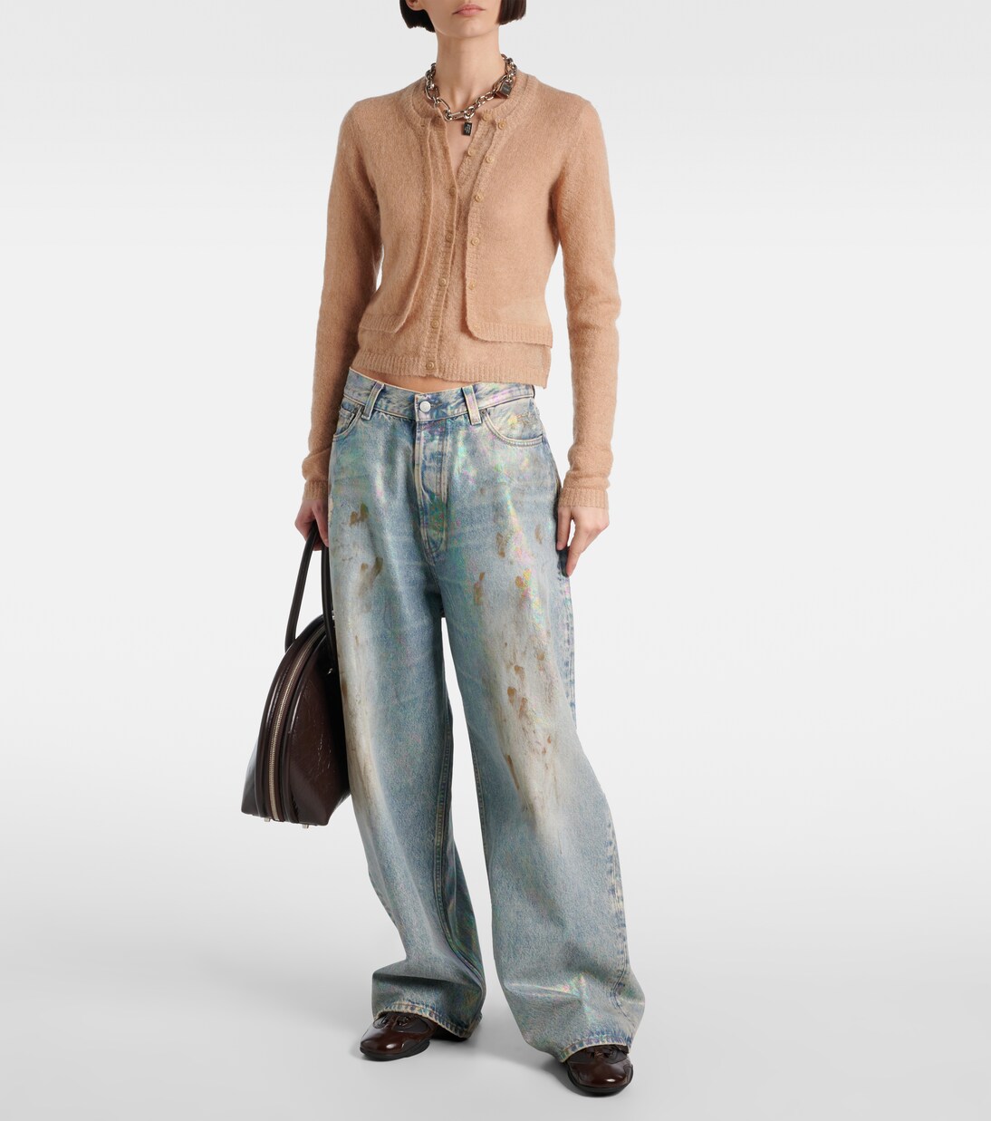 Layered mohair and wool-blend cardigan | Acne Studios