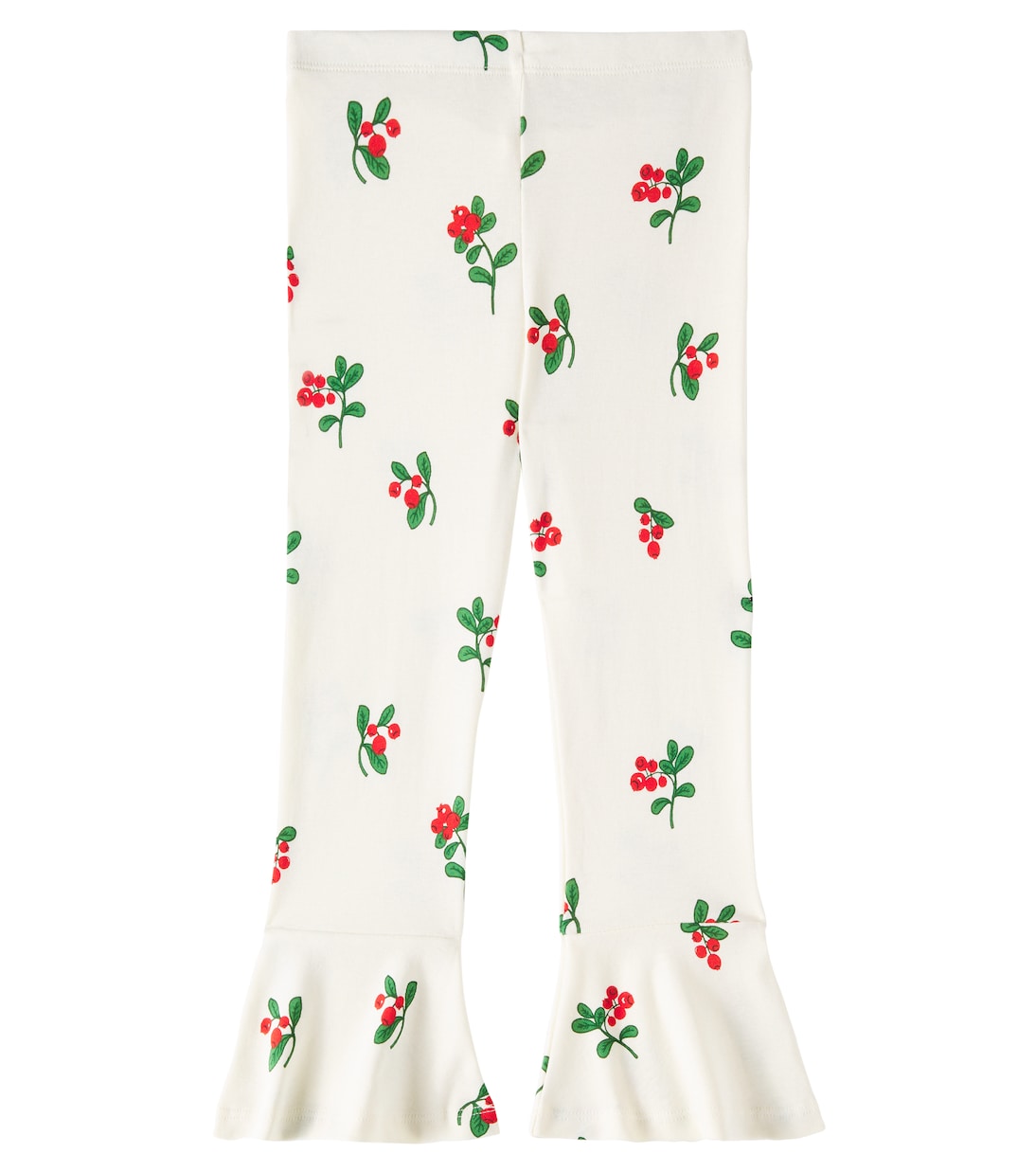 Lingonberries cotton jersey flared pants | Mini Rodini