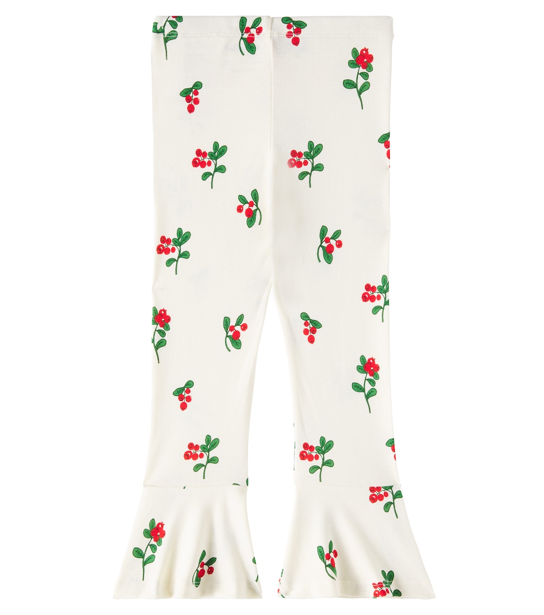 Lingonberries cotton jersey flared pants | Mini Rodini
