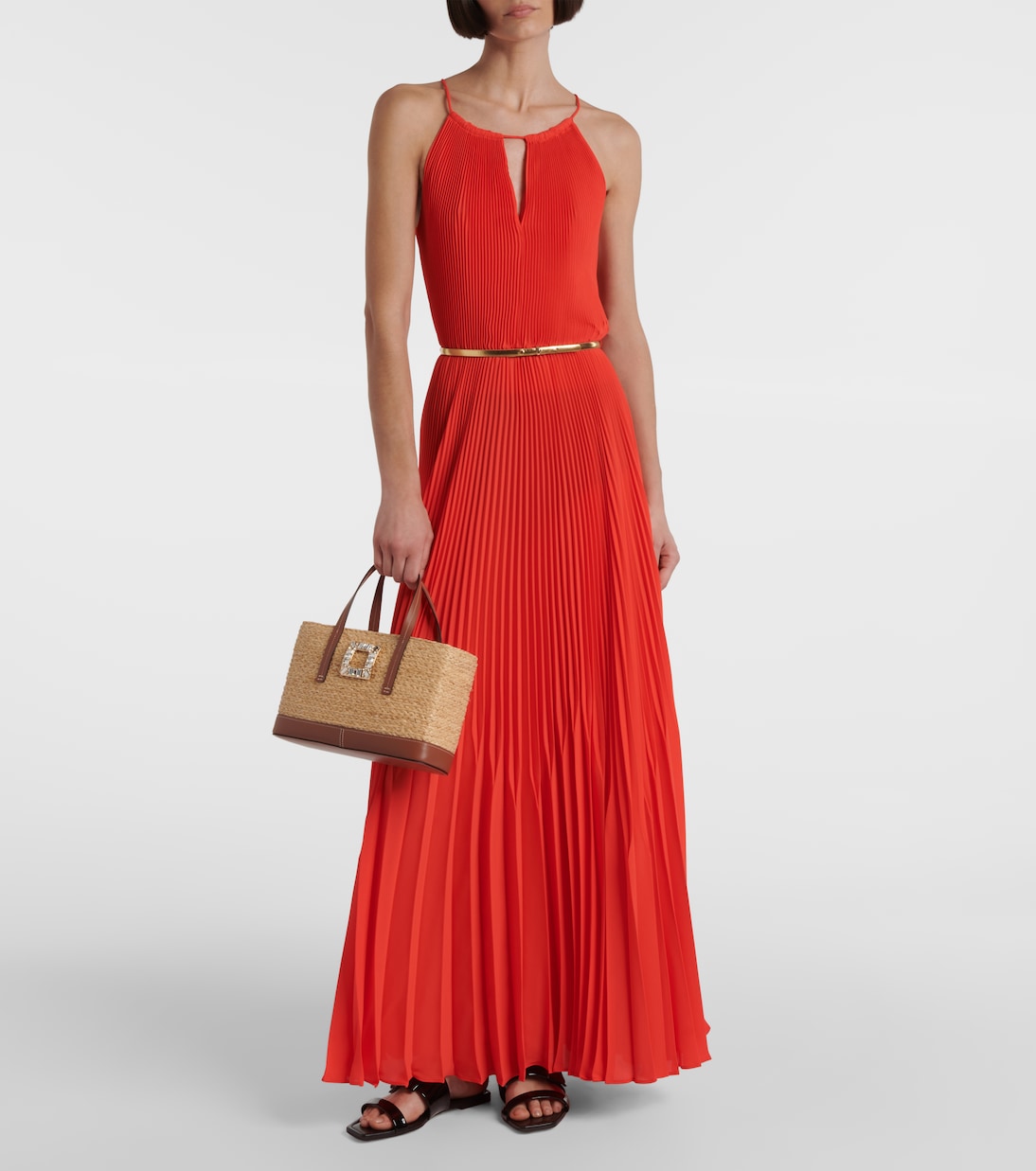 Cabas Viv Skate Small en raphia | Roger Vivier