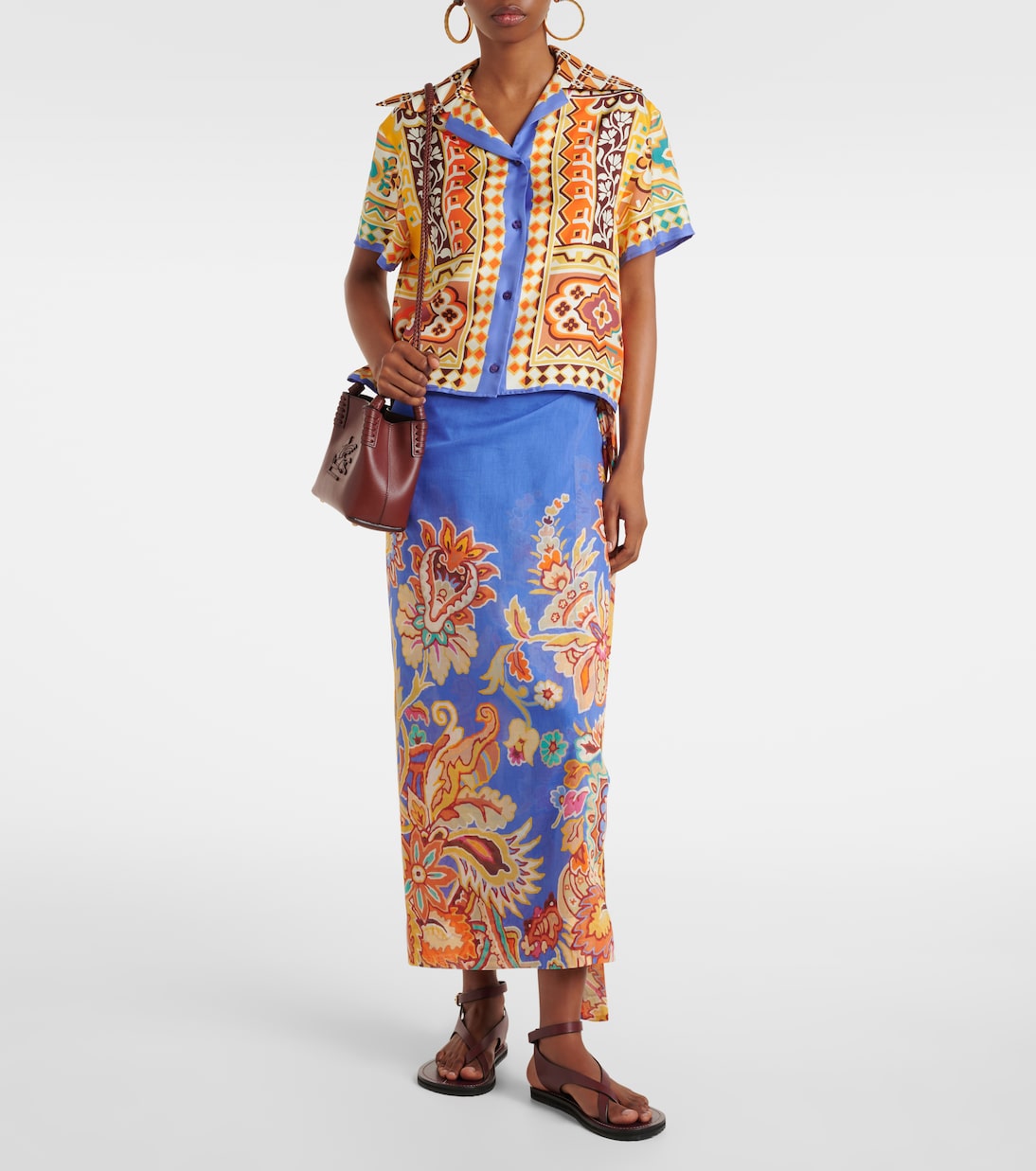 Bedruckter Wickelrock aus Baumwolle und Seide | Etro