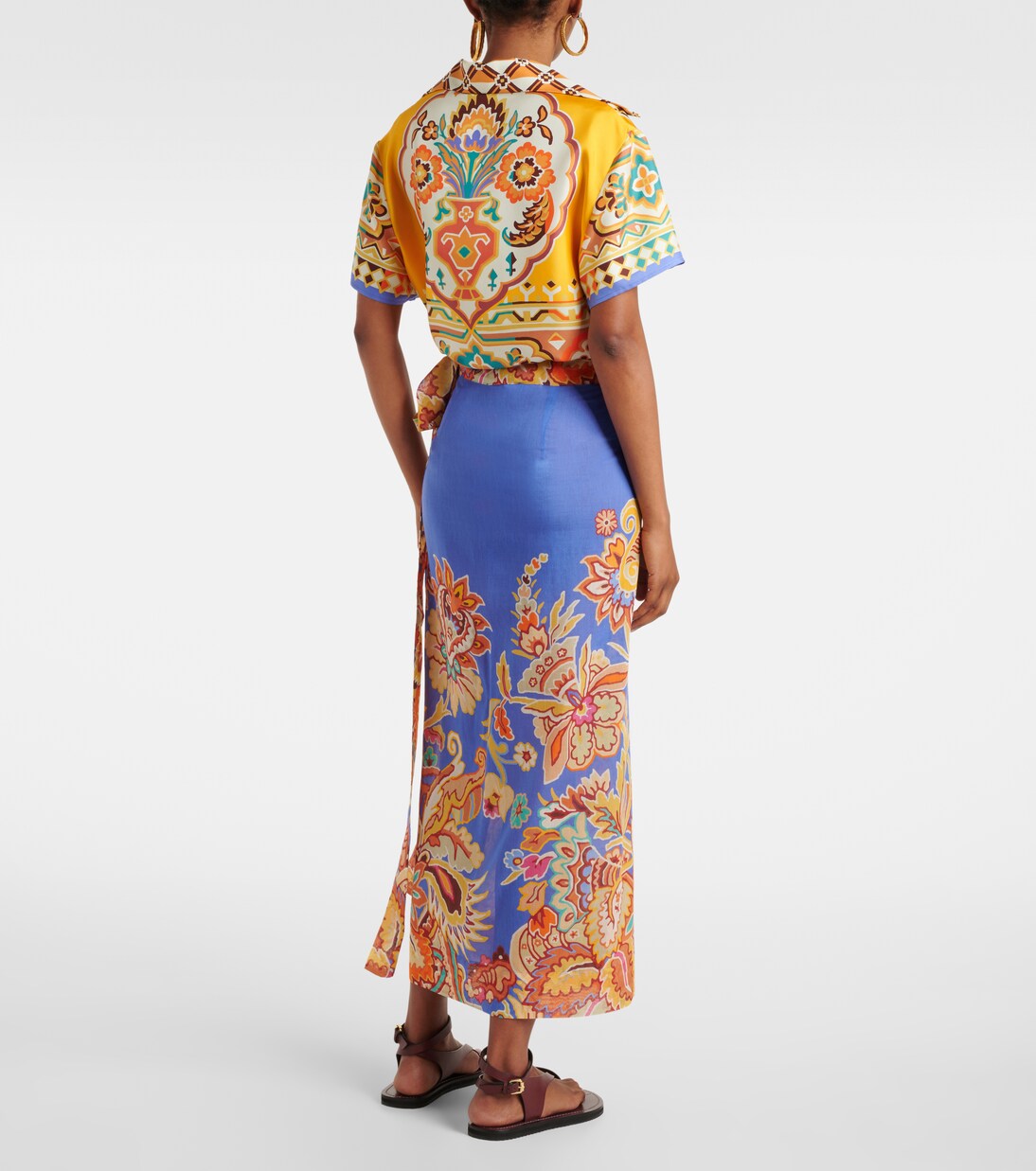 Bedruckter Wickelrock aus Baumwolle und Seide | Etro