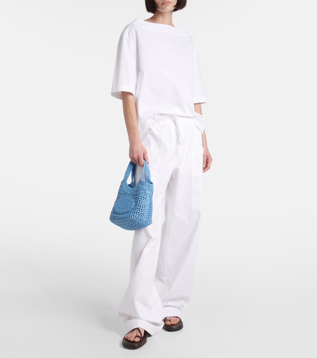 Shopper in rafia con pelle | Tod's