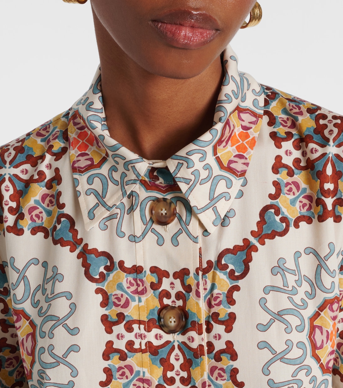 Artemis printed cotton poplin shirt dress | La DoubleJ