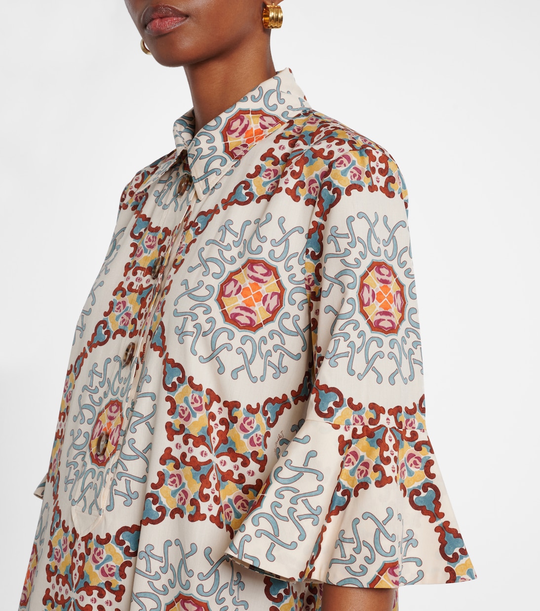Artemis printed cotton poplin shirt dress | La DoubleJ