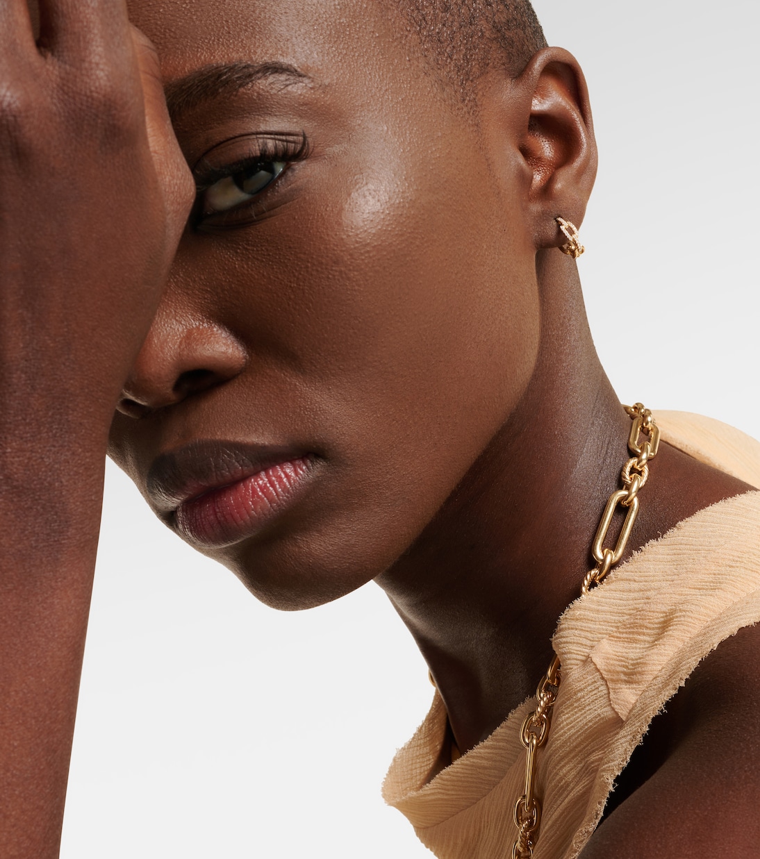 Boucles d'oreilles Stax Chain Link en or 18 ct et diamants | David Yurman