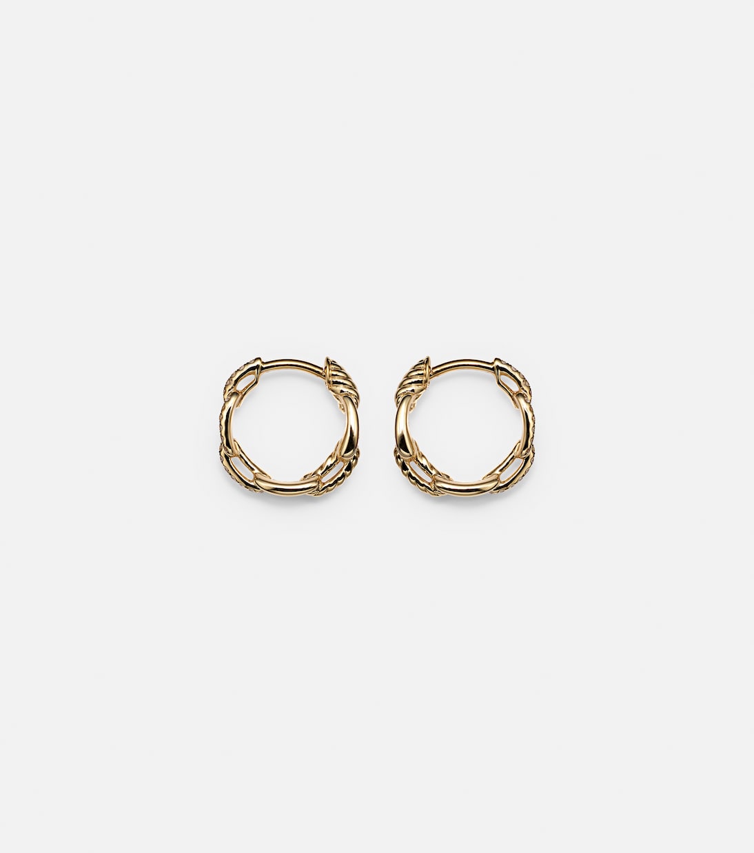 Boucles d'oreilles Stax Chain Link en or 18 ct et diamants | David Yurman