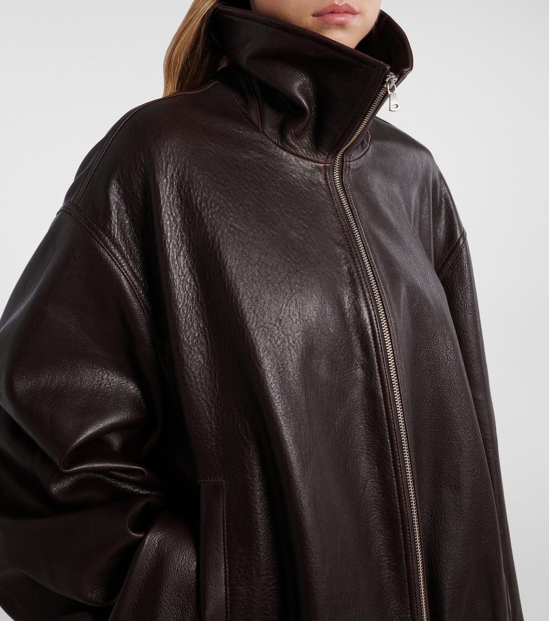 Elisse leather bomber jacket | Nour Hammour