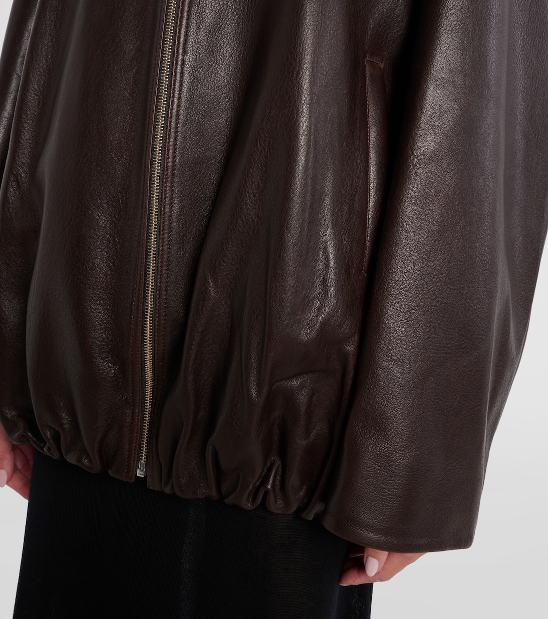 Elisse leather bomber jacket | Nour Hammour