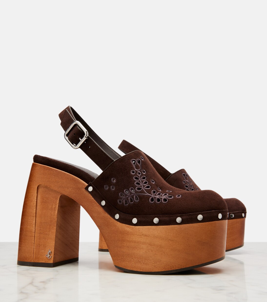 Mules Alida 135 in suede con plateau | Jimmy Choo