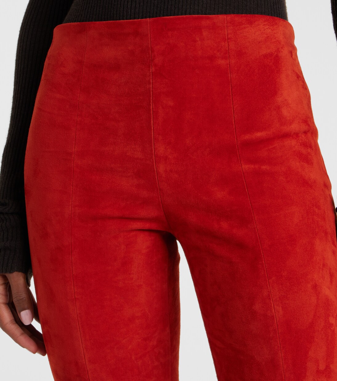 High-Rise-Schlaghose Gege aus Veloursleder  | Stouls