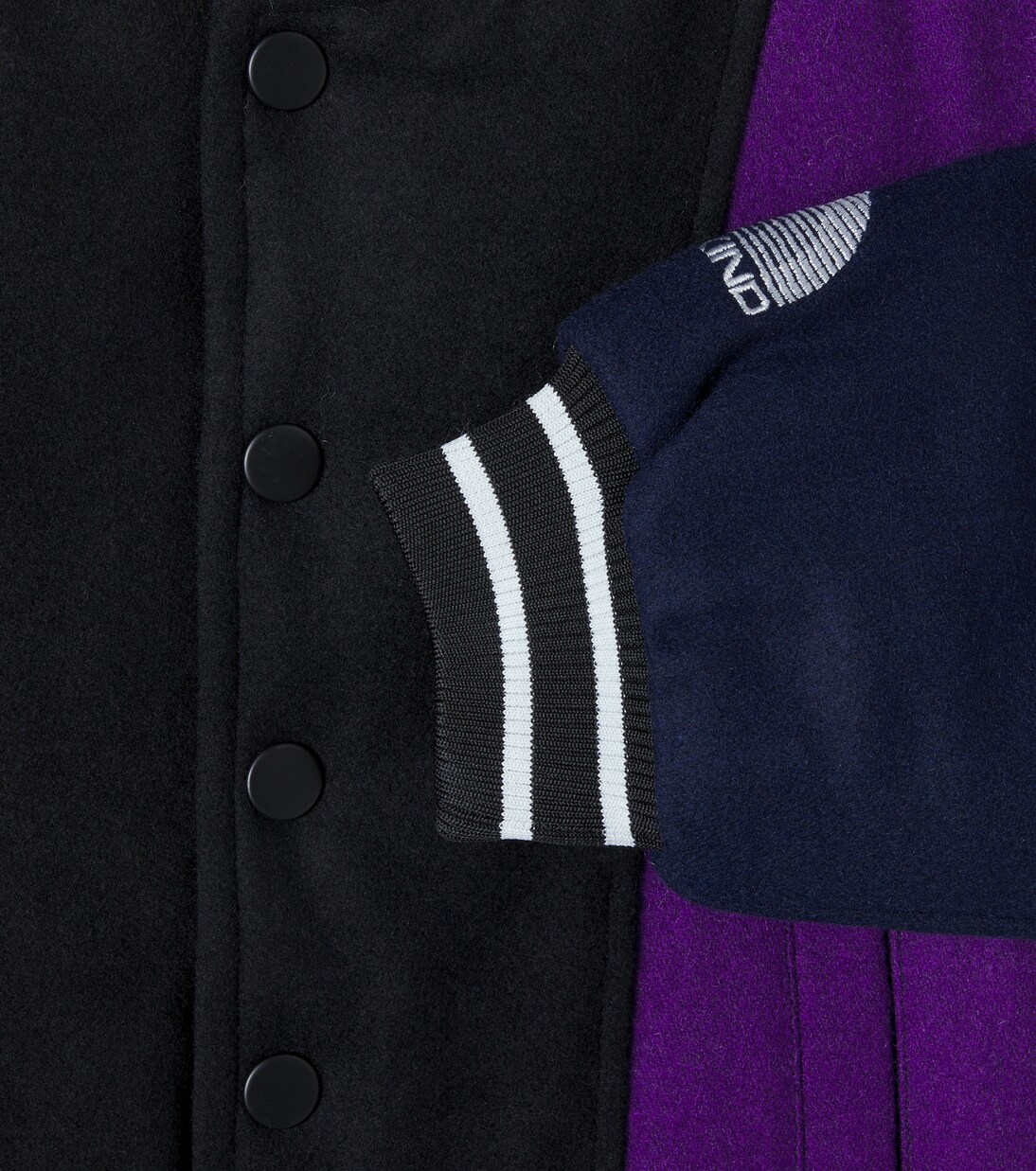 Hani striped wool-blend varsity jacket | Molo