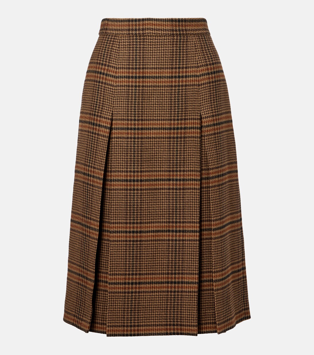 Prince of Wales check wool midi skirt | Saint Laurent