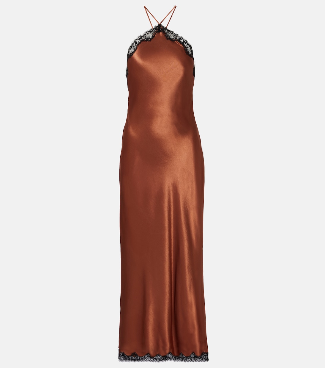 Robe midi Harlan en satin et dentelle | Rixo