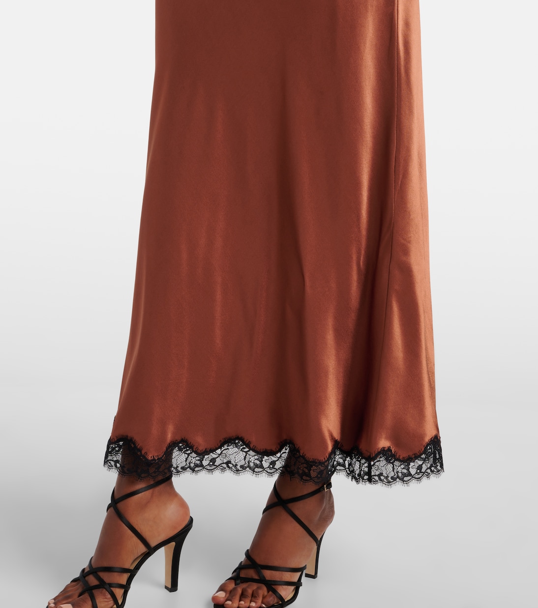 Robe midi Harlan en satin et dentelle | Rixo