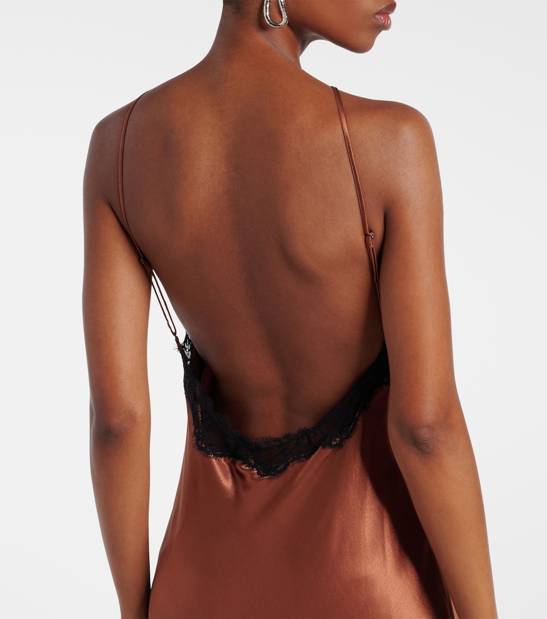 Robe midi Harlan en satin et dentelle | Rixo