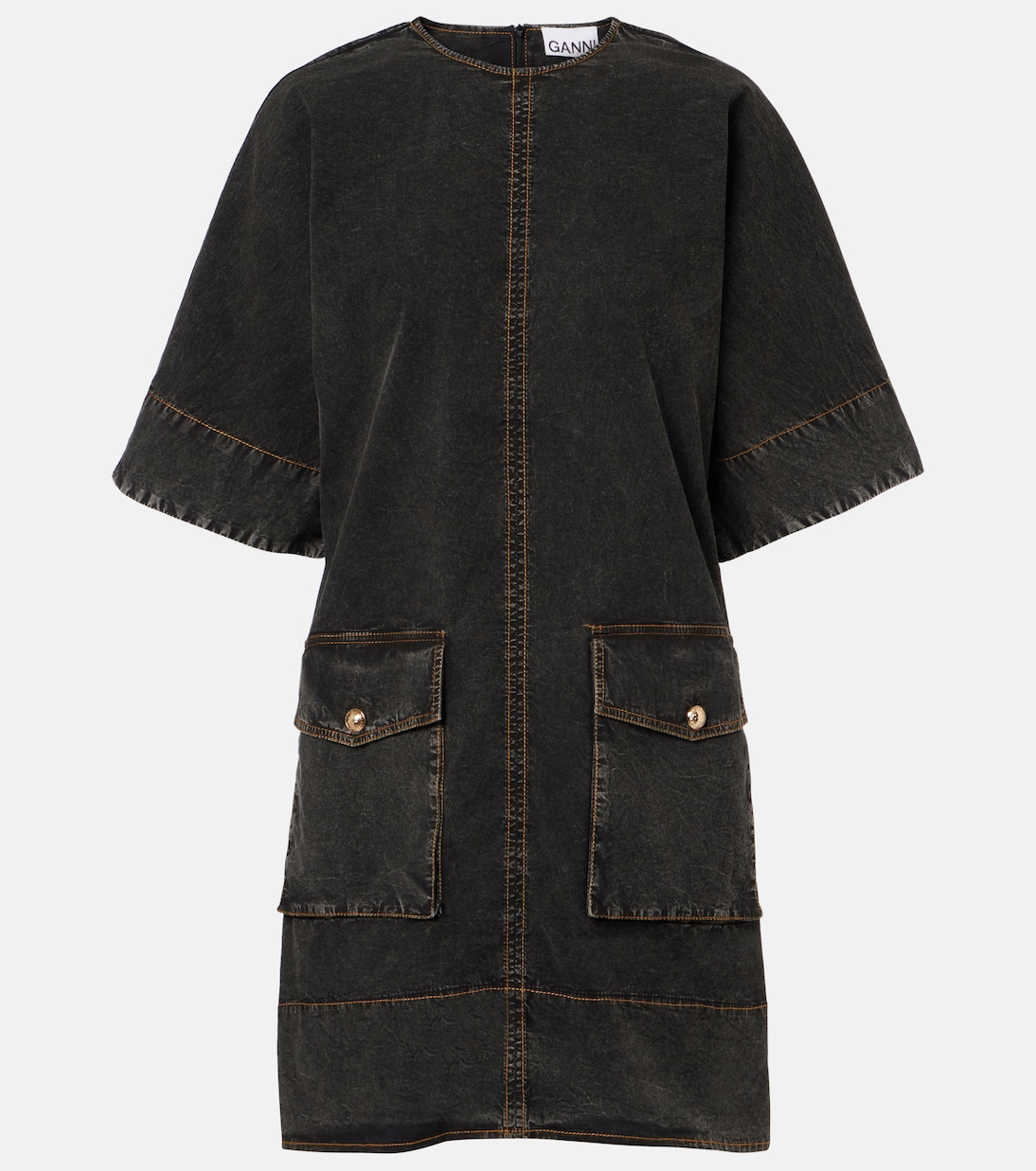 فستان قصير من الدنيم | Ganni