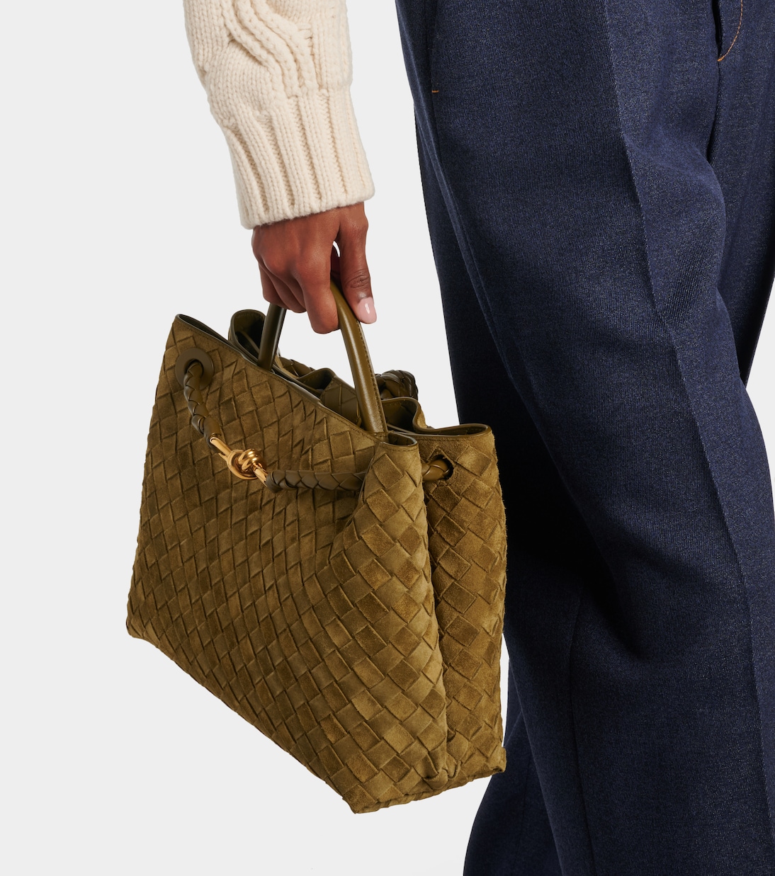 Sac Andiamo Medium en daim | Bottega Veneta