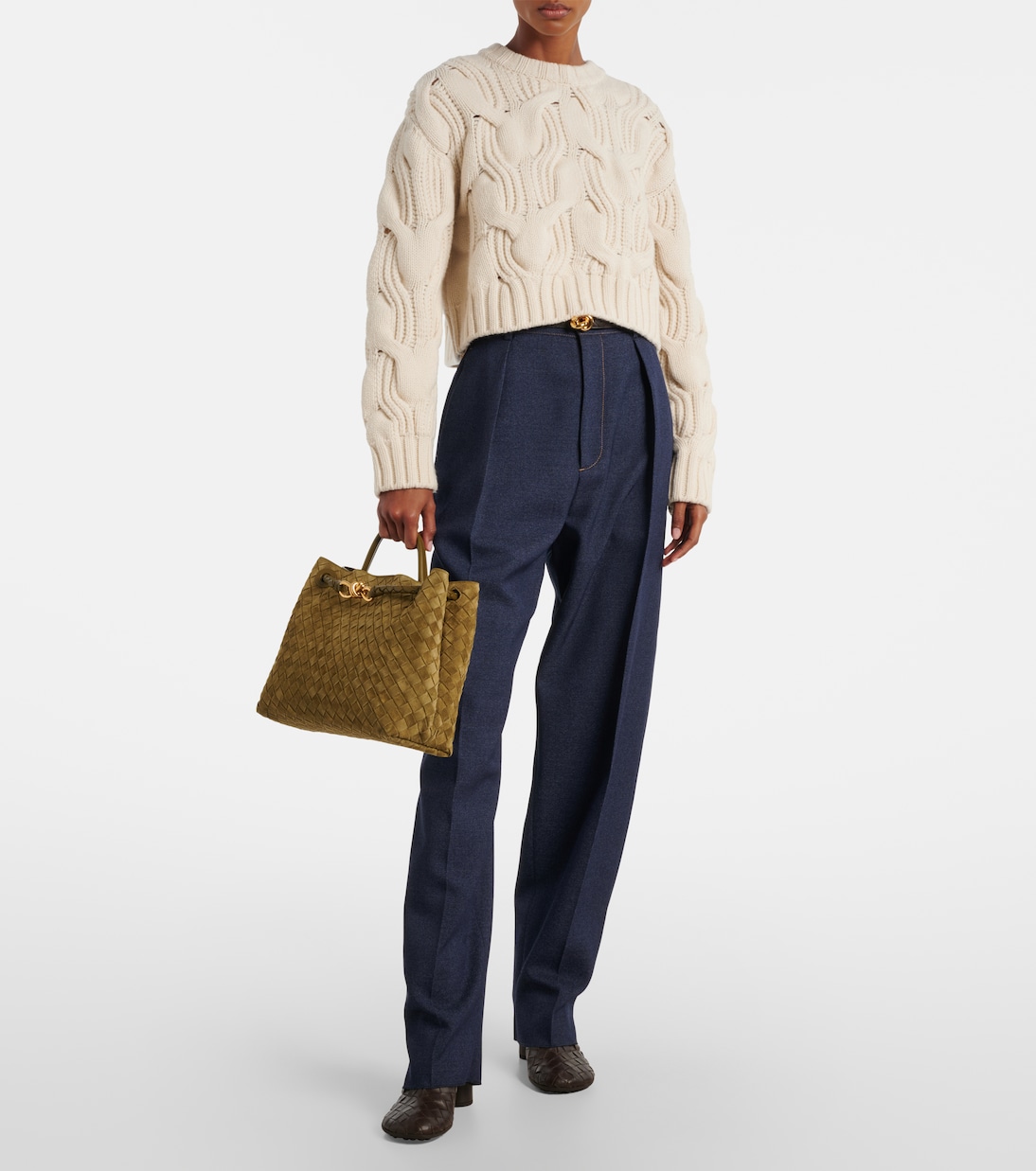 Sac Andiamo Medium en daim | Bottega Veneta