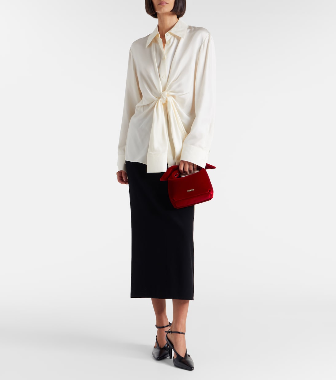 Bow Tie Small velvet tote bag | Aquazzura