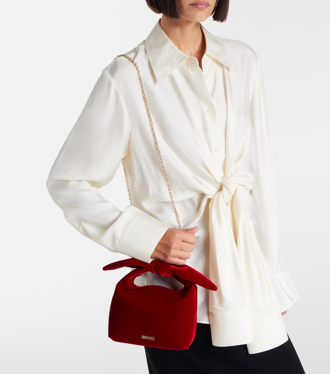 Bow Tie Small velvet tote bag | Aquazzura