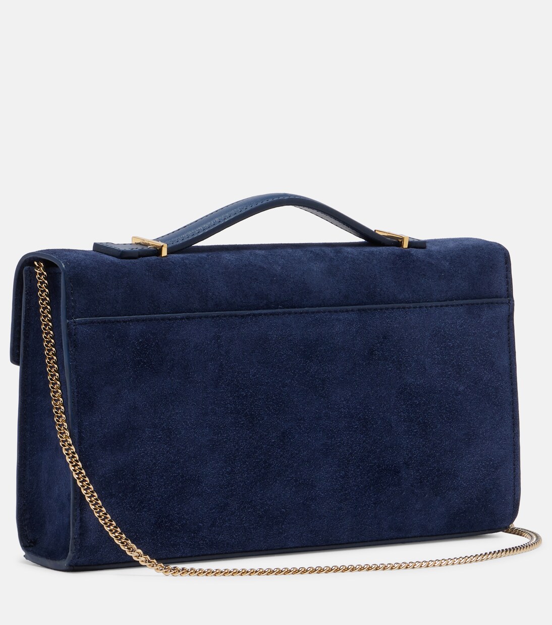 Vancouver leather-trimmed suede clutch | DeMellier