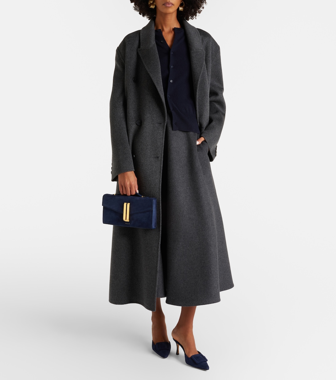 Vancouver leather-trimmed suede clutch | DeMellier