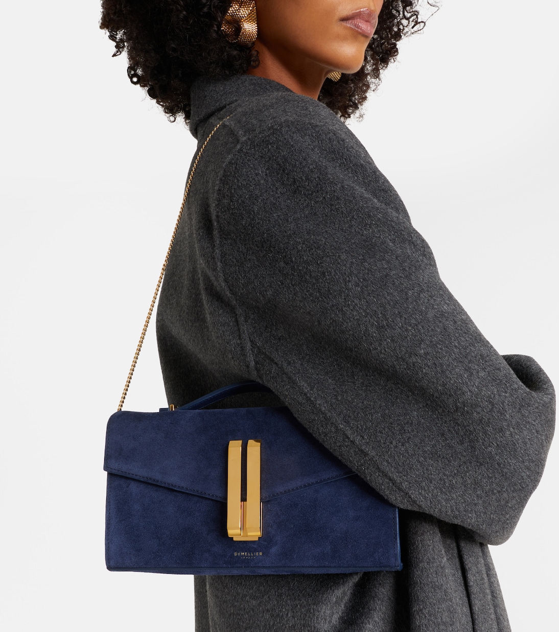 Vancouver leather-trimmed suede clutch | DeMellier