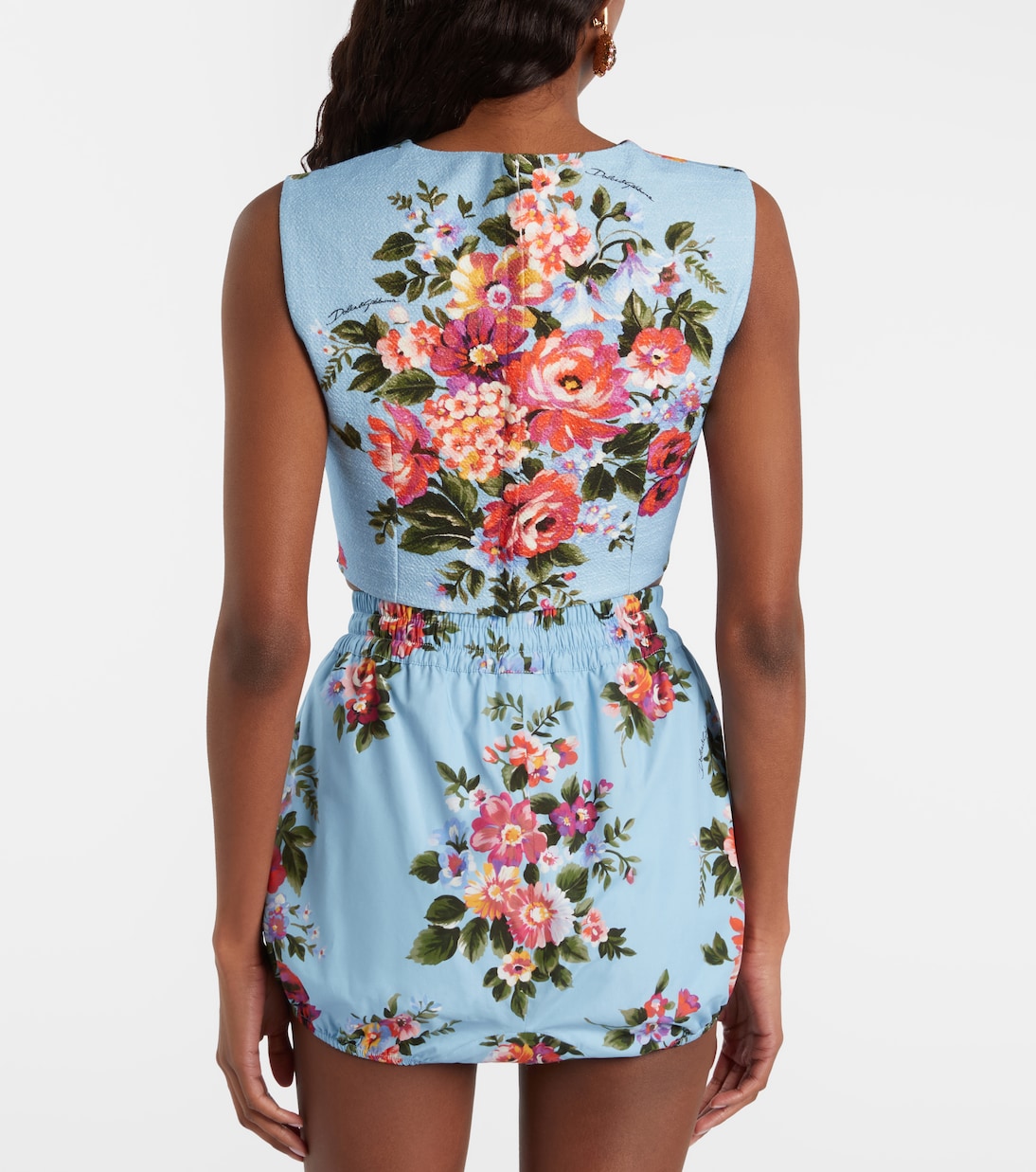 Top en coton mélangé à fleurs | Dolce&Gabbana