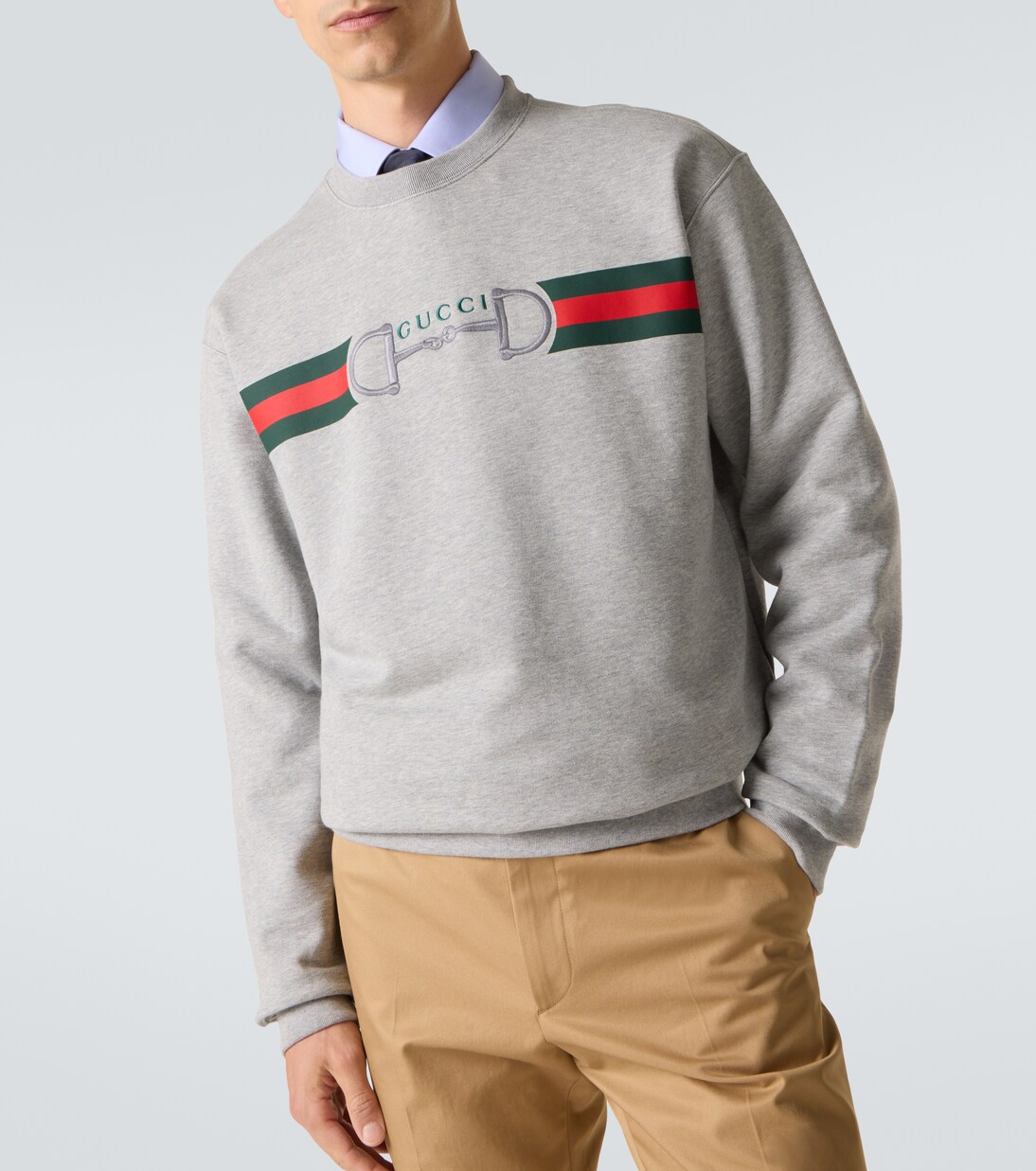 Web Stripe cotton sweatshirt | Gucci