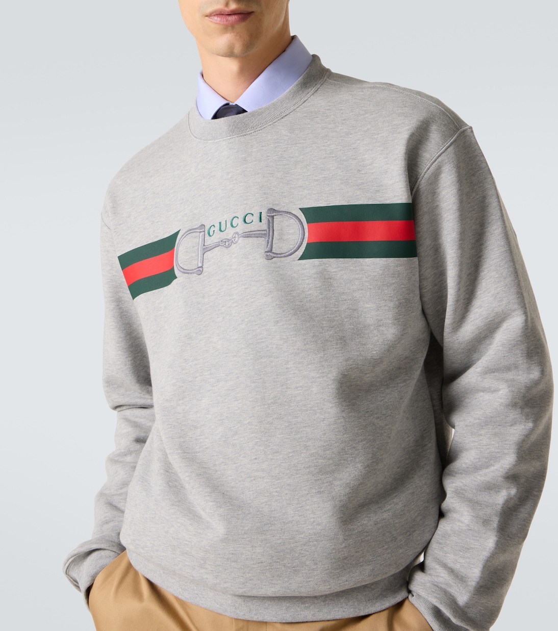 Web Stripe cotton sweatshirt | Gucci