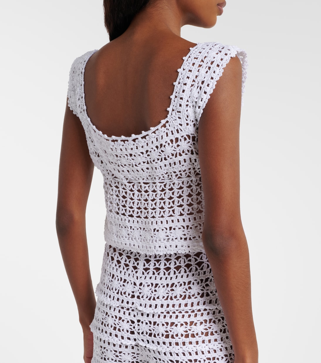 Top cropped Deauville in crochet di cotone | Anna Kosturova