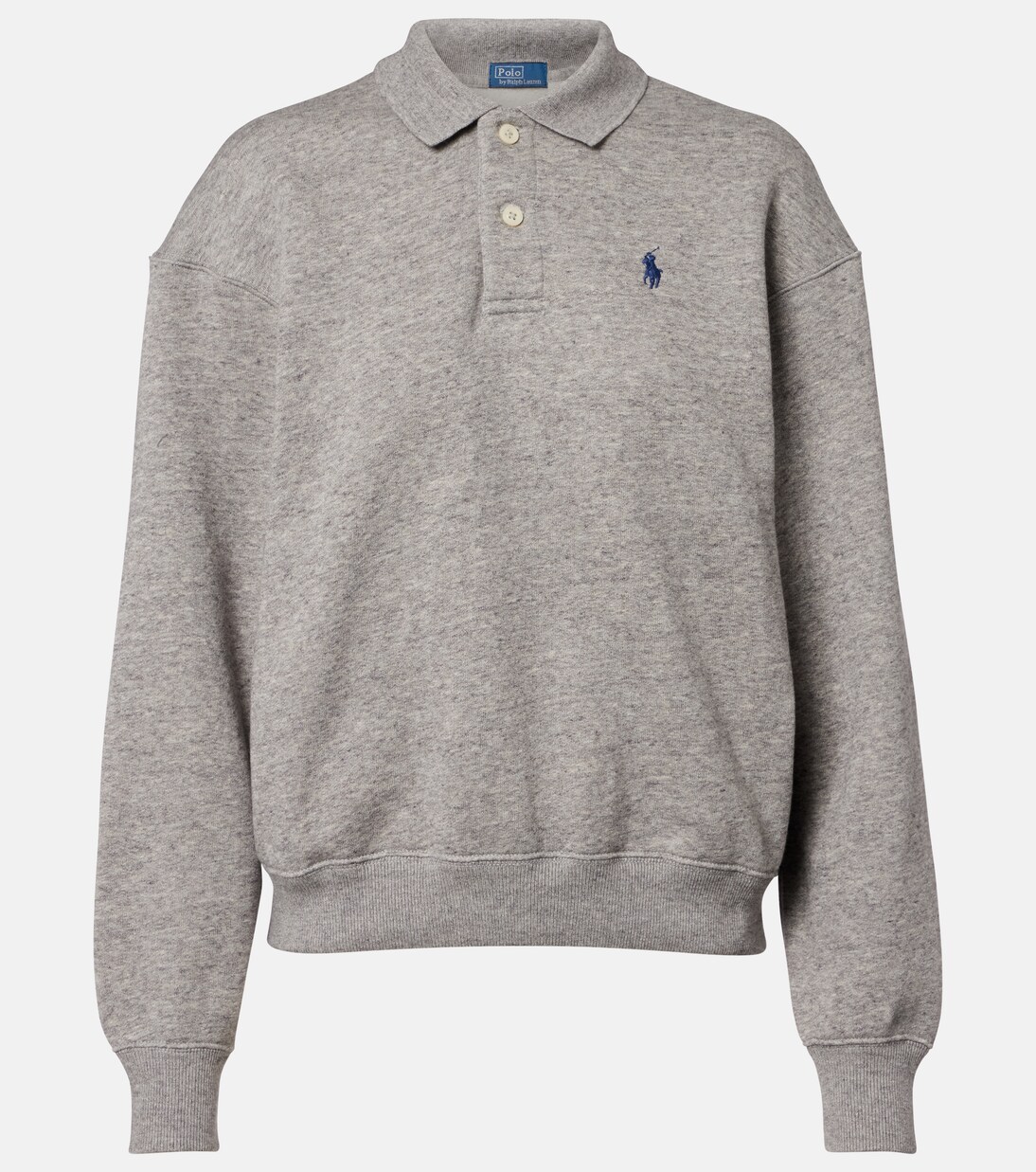 Logo cotton-blend fleece polo sweatshirt | Polo Ralph Lauren